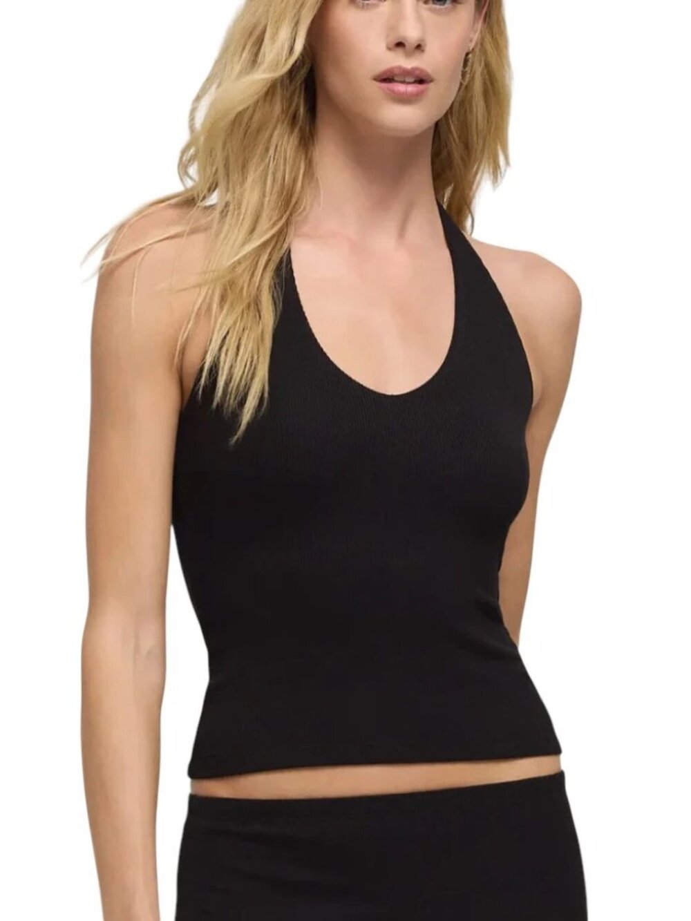 Z Supply Black Raya Ribbed Halter Size Small